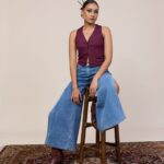 V neck Front Open Top