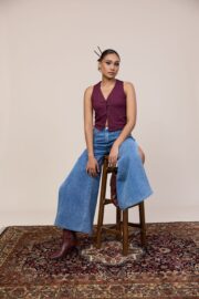 V neck Front Open Top