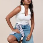 Semi Crop top with Collar