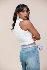Semi Crop top with Collar - Image 4